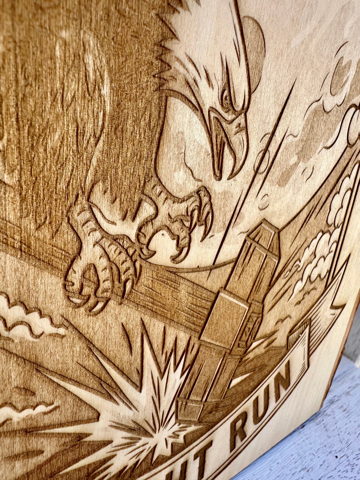 Military Midnight Run Live Edge Rectangular Plaque