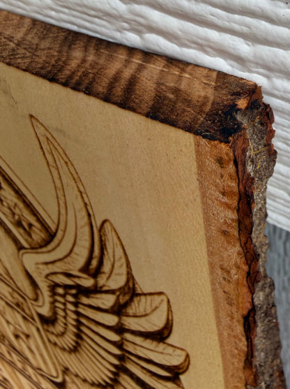 Plaque Live Edge Rectangular - Army