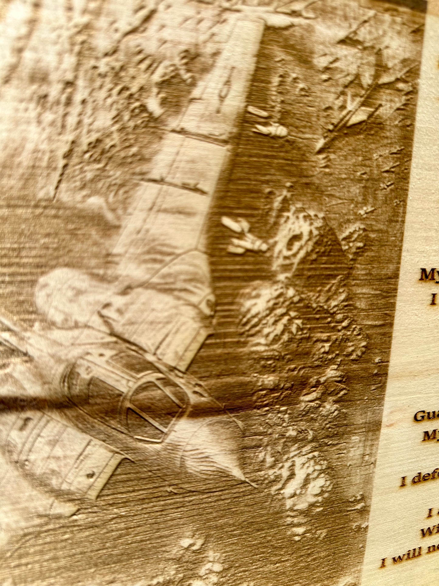 Military The Airman’s Creed with Aircraft Live Edge Rectangular Plaque