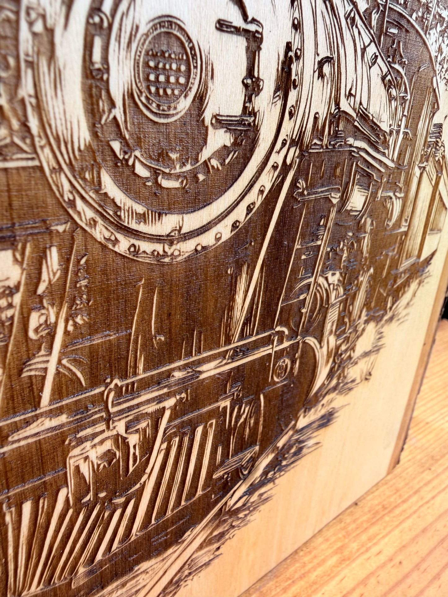 Plaque Live Edge Rectangular - Steam Train