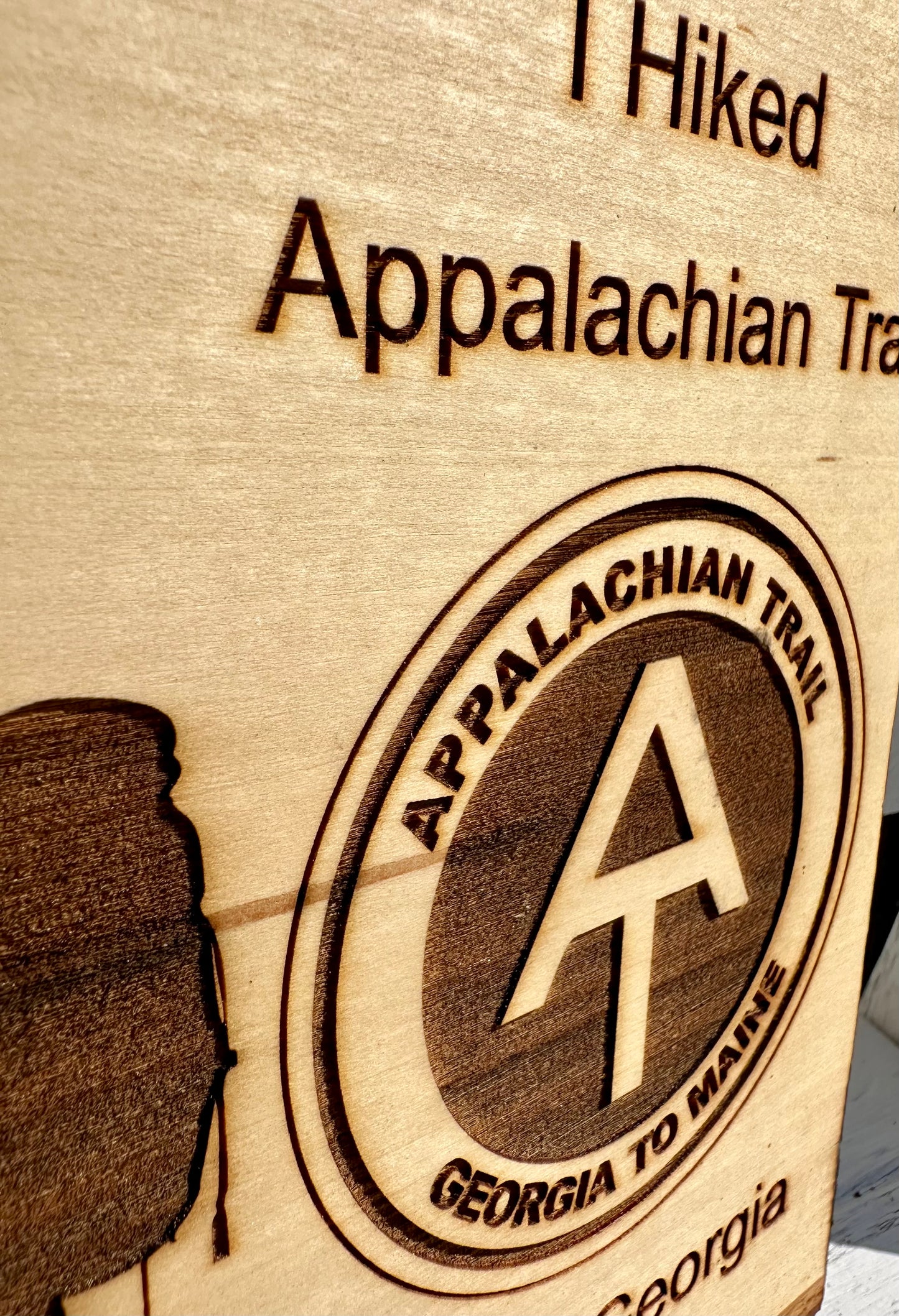 Appalachian Couple Trail Hike Live Edge Rectangular Plaque