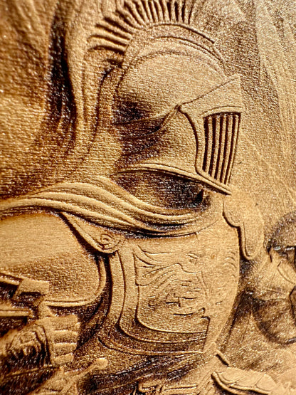 Knight Fighting Dragon Live Edge Rectangular Plaque