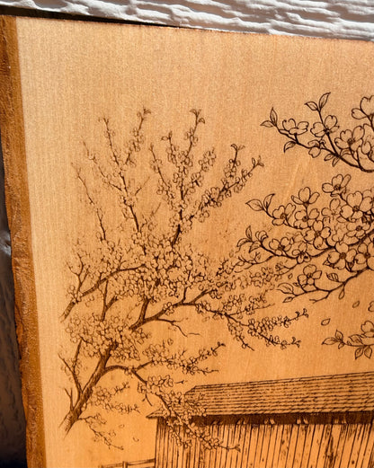Plaque Live Edge Rectangular - Covered Bridge