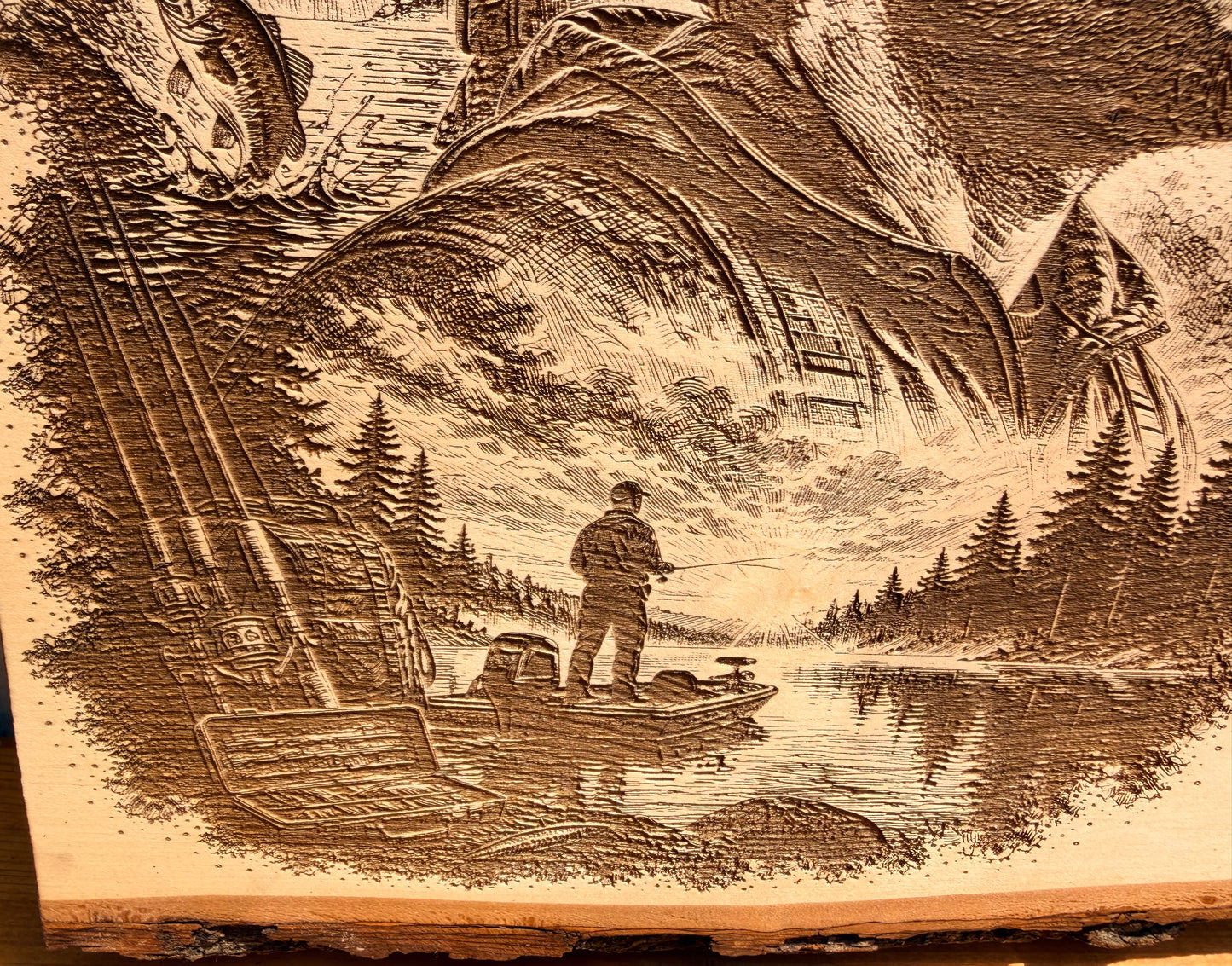 Plaque Live Edge Rectangular - The Fisherman