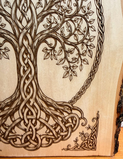 Plaque Live Edge Rectangular - Tree of Life