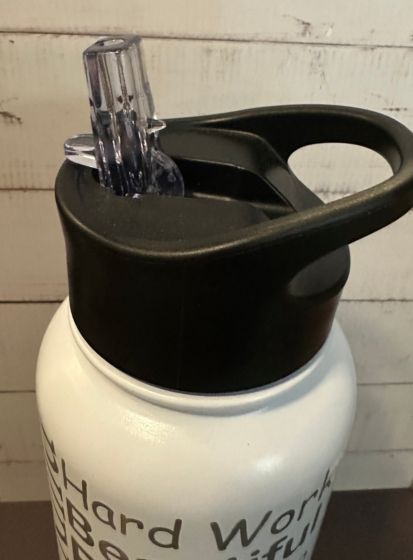40oz. Insulated Water Bottle with Collapsible Straw Lid - White, Mom Collage