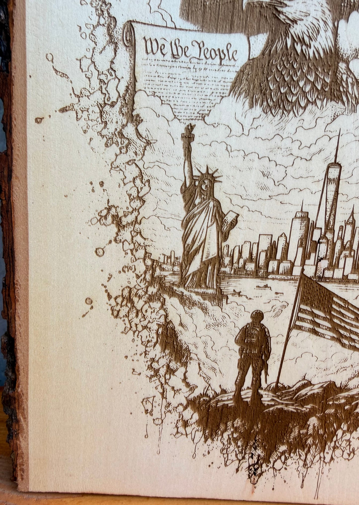 Plaque Live Edge Rectangular - America the Dream