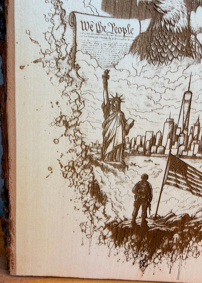 Plaque Live Edge Rectangular - America the Dream