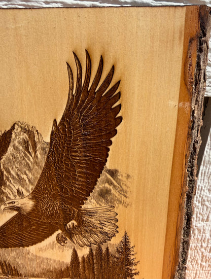 Plaque Live Edge Rectangular - Soaring Eagle