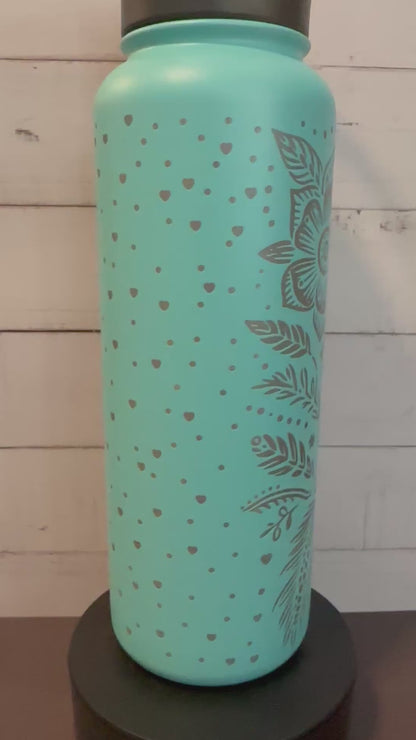 40oz. Insulated Water Bottle with Collapsible Straw Lid - Teal, Best Mom Ever